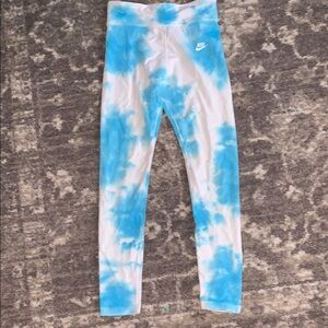 Nike Kids Blue Tie-Dye Leggings